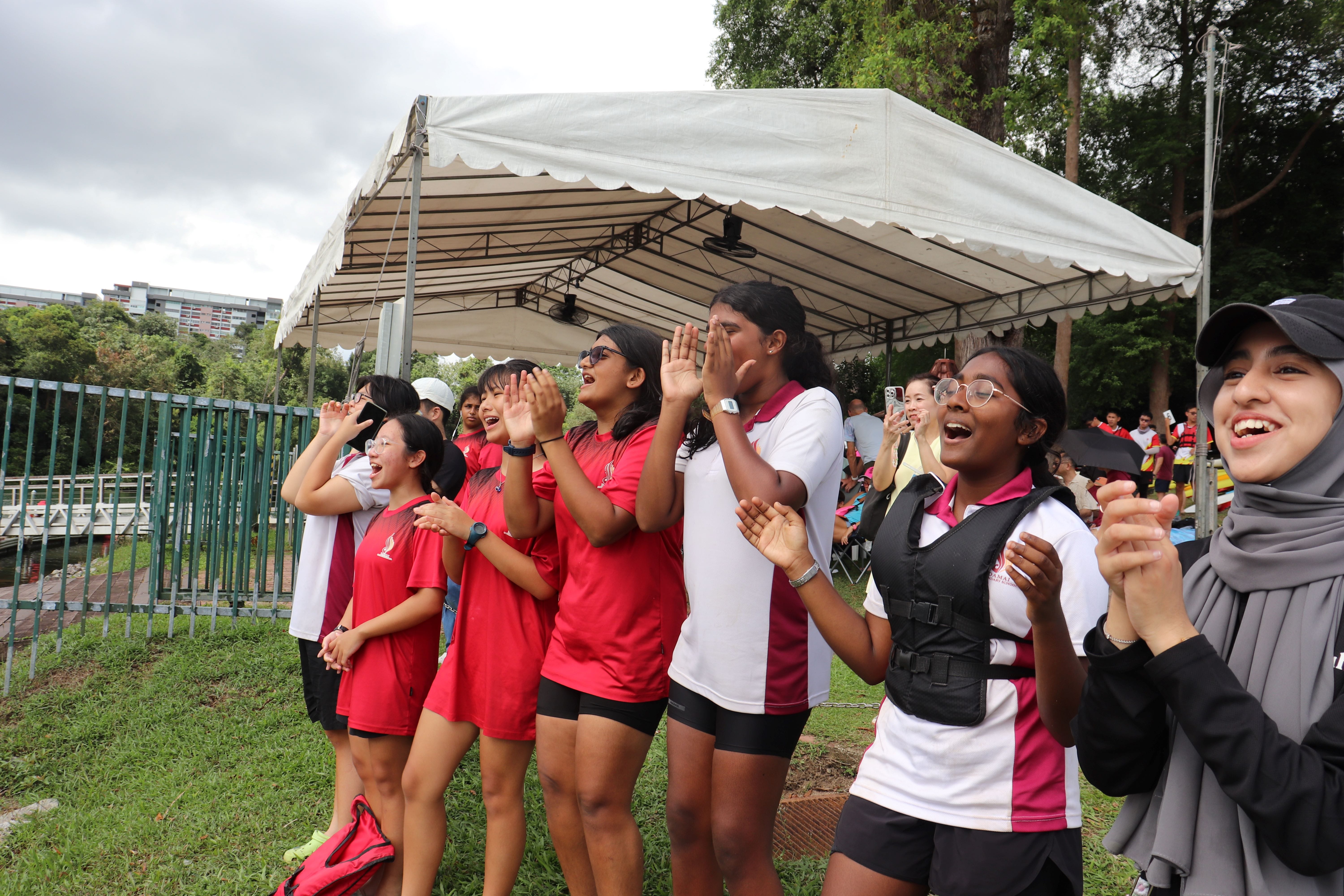 Singapore Junior Canoe Sprint Championships - Cheering loudly and proudly—our canoeists stand together through every stroke and splash. United by spirit, driven by camaraderie.